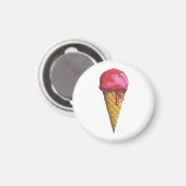 Aardbei Ice-crèmecone Magneet (Voorkant / Achterkant)
