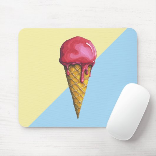 Aardbei Ice-crèmecone Muismat (Met muis)