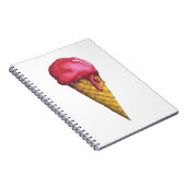 Aardbei Ice-crèmecone Notitieboek (Rechterzijde)