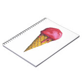 Aardbei Ice-crèmecone Notitieboek (Linkerzijde)