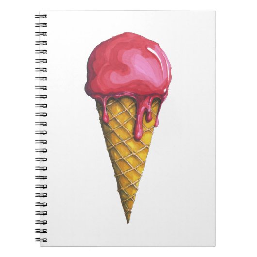 Aardbei Ice-crèmecone Notitieboek (Voorkant)