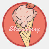 Aardbei Icecream Sticker (Voorkant)