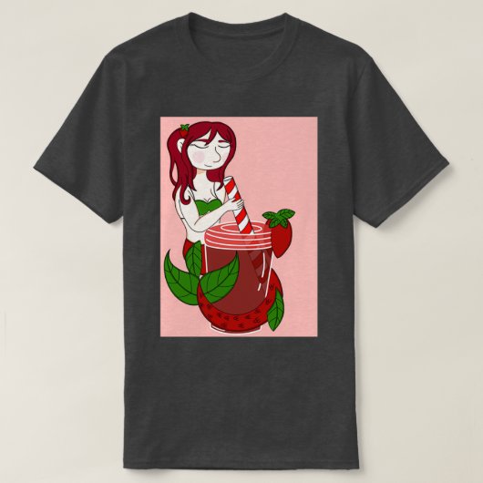 Aardbei Iced Tea Mermaid T-shirt (Design voorkant)