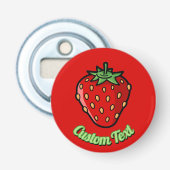 Aardbei Icoon Flesopener Button Flesopener (Voorkant)