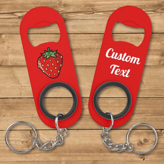 Aardbei Icoon Sleutelhanger Flesopener Mini Flessenopener