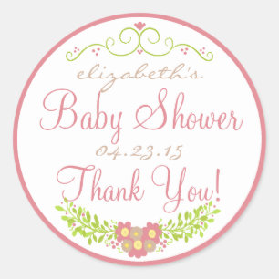 Aardbei Ijs en Amandel Kleuren Douche Ronde Sticker