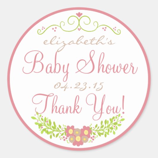 Aardbei Ijs en Amandel Kleuren Douche Ronde Sticker (Voorkant)