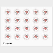 Aardbei ijs smaak ronde sticker (Vel)