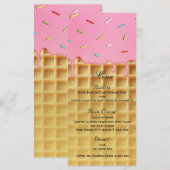 Aardbei Ijs Wafelhoorn Verjaardagsmenu Menu (Voorkant / Achterkant)
