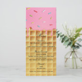 Aardbei Ijs Wafelhoorn Verjaardagsmenu Menu (Staand voorkant)