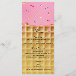 Aardbei Ijs Wafelhoorn Verjaardagsmenu Menu