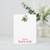 Aardbei Illustratie Gepersonaliseerde Botanische Bedankkaart (Staand voorkant)