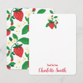 Aardbei Illustratie Gepersonaliseerde Botanische Bedankkaart (Voorkant / Achterkant)
