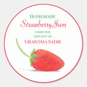 Aardbei Illustratie Jam Ronde Sticker (Voorkant)