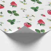 Aardbei illustratie op inpakpapier (Hoek)