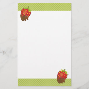 Aardbei in chocolade briefpapier