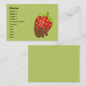 Aardbei in chocolade visitekaartje (Voorkant / Achterkant)