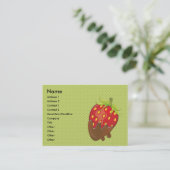 Aardbei in chocolade visitekaartje (Staand voorkant)