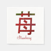aardbei in Japans Karakter Ichigo Kanji Servet (Voorkant)