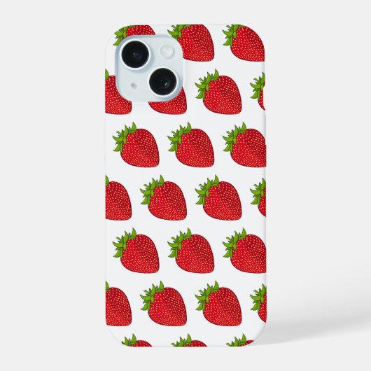 Aardbei iPhone 15 Case (Achterkant)