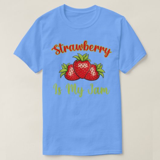 Aardbei is mijn jam, paardenstaartje t-shirt (Design voorkant)