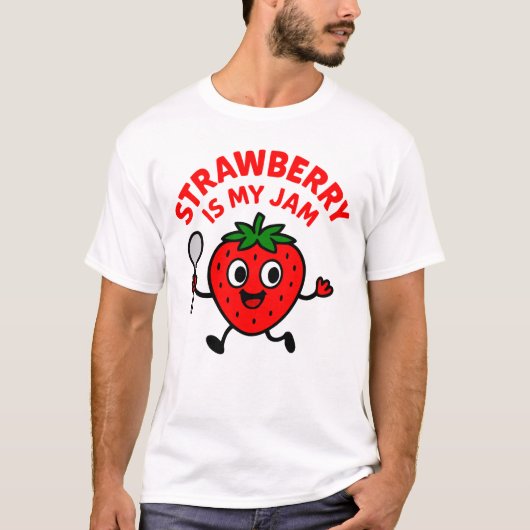 Aardbei is mijn jam T-shirt (Voorkant)