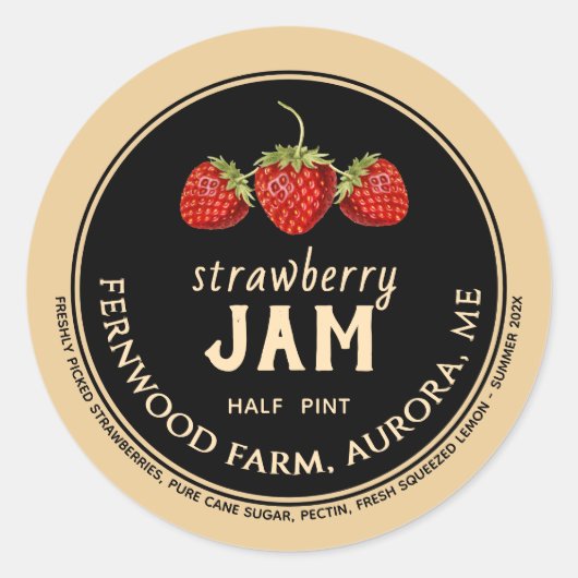 Aardbei Jam Classic Round Sticker (Voorkant)