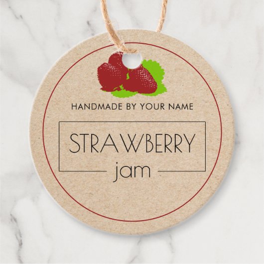 Aardbei Jam Eigen productlabel Ophangen Labels (Voorkant)