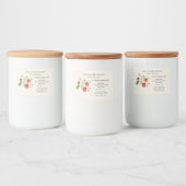 Aardbei-jam-etiket met ingrediëntenlijst voedselcontainer etiket (Flessen)