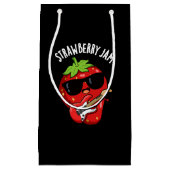 Aardbei Jam Funny Fruit Pun Dark BG Klein Cadeauzakje (Voorkant)