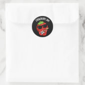 Aardbei Jam Funny Fruit Pun Dark BG Ronde Sticker (Tas)