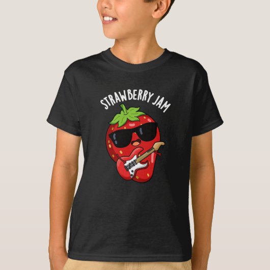 Aardbei Jam Funny Fruit Pun Dark BG T-shirt (Voorkant)