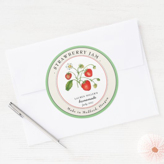  aardbei Jam Jar Canning label (Envelop)