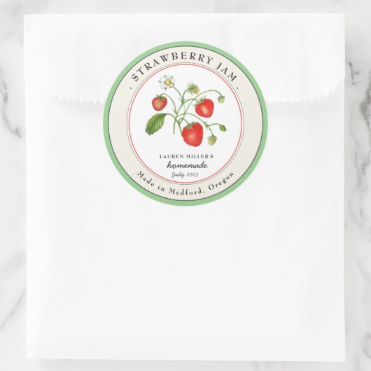  aardbei Jam Jar Canning label (Tas)