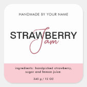 Aardbei Jam Sticker productlabel Verpakking (Voorkant)