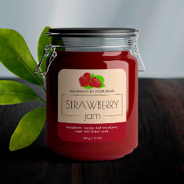 Aardbei Jam Sticker productlabel Verpakking