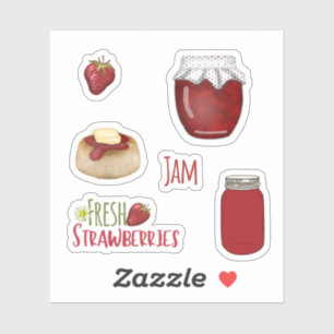 Aardbei Jam Stickers