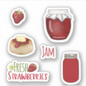 Aardbei Jam Stickers (Voorkant)