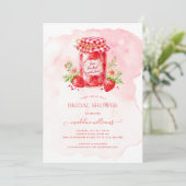 Aardbei Jam Verpakt Met Liefde Vrijgezellenfeest Kaart (Staand voorkant)