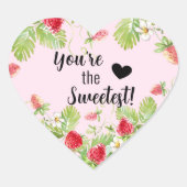 Aardbei Je bent de Sweetest Hart Sticker (Voorkant)