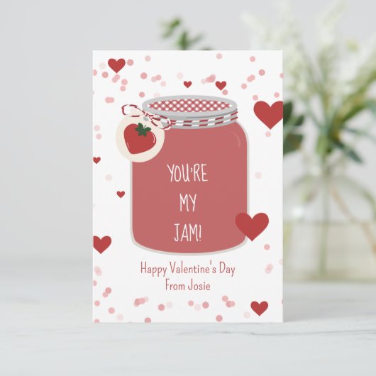 Aardbei Je bent mijn Jam Classroom Valentijn Kaart (Staand voorkant)