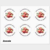 Aardbei Jelly Jam Thuislabel STRAW07rd Ronde Sticker (Vel)