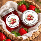 Aardbei Jelly Jam Thuislabel STRAW07rd Ronde Sticker