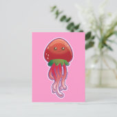 Aardbei Jellyfish Briefkaart (Staand voorkant)