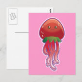 Aardbei Jellyfish Briefkaart (Voorkant / Achterkant)