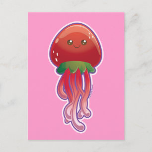 Aardbei Jellyfish Briefkaart