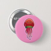 Aardbei Jellyfish Ronde Button 5,7 Cm (Voorkant /achterkant)
