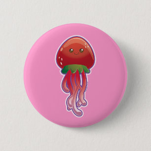 Aardbei Jellyfish Ronde Button 5,7 Cm