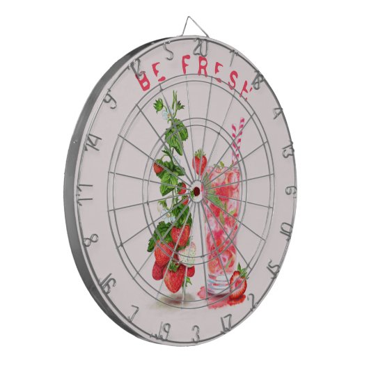 Aardbei Juice Cool Drink Fruits Dart Board Dartbord (Voorkant Links)