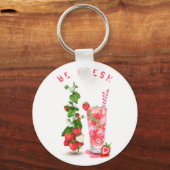 Aardbei Juice Cool Drink Summer Fruits Sleutelhang Sleutelhanger (Voorkant)